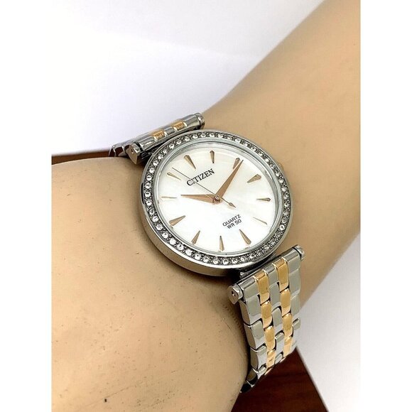 Citizen Womens Watch ER0216-67D Quartz White Mother of Pearl Dial Two To… - Picture 5 of 13
